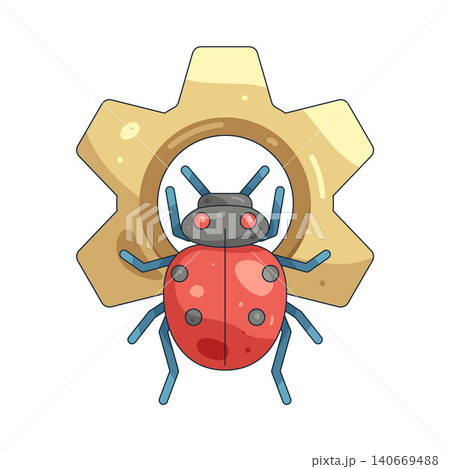 Illustration of gear with a bug 140669488