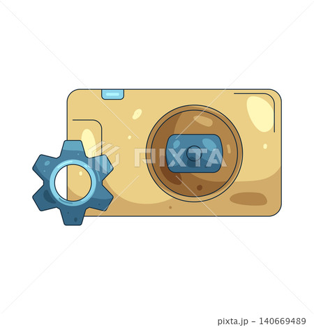Illustration of gear with a camera 140669489