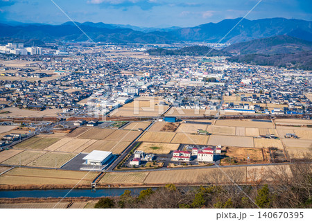 大賀島(大雄山)フライトエリア ランチャー台から見た千町平野の初冬の風景3 岡山県瀬戸内市 大賀島(大雄山)フライトエリア ランチャー台から見た千町平野の初冬の風景3 岡山県瀬戸内市 140670395
