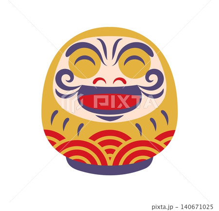 Daruma doll for Japanese New Year holiday symbol of happiness, luck and prosperity. Japanese Daruma head doll with smiling or laughing face for Japanese culture talisman and Japan Buddhism symbol Daruma doll for Japanese New Year holiday symbol of happiness, luck and prosperity. Japanese Daruma head doll with smiling or laughing face for Japanese culture talisman and Japan Buddhism symbol 140671025
