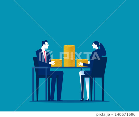 Financial stability. Seated business stacking gold coins in their hands Financial stability. Seated business stacking gold coins in their hands 140671696