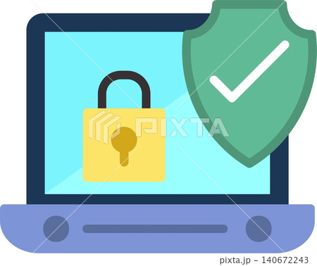 Cyber Security Flat Vector Icon Design 140672243