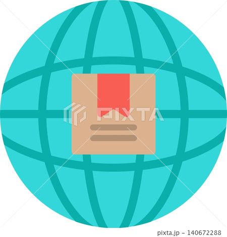 Global Delivery Flat Vector Icon Design Global Delivery Flat Vector Icon Design 140672288
