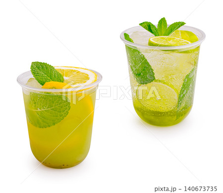 Refreshing summer drinks with mint and citrus slices Refreshing summer drinks with mint and citrus slices 140673735