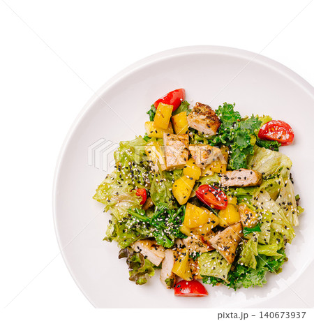 Healthy grilled chicken salad with fresh ingredients Healthy grilled chicken salad with fresh ingredients 140673937