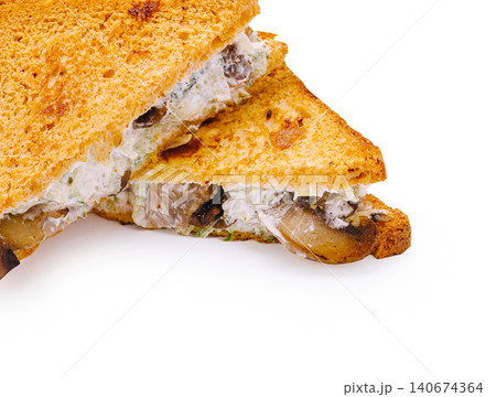 Crispy mushroom and cream cheese sandwich on toast Crispy mushroom and cream cheese sandwich on toast 140674364