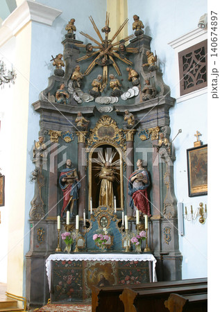 Saint Francis of Assisi altar in the church of Saint Catherine of Alexandria in Krapina, Croatia 140674897