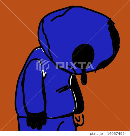 Sad Blue Hooded Introvert Neo Expressionism Art For Introverts 140674934