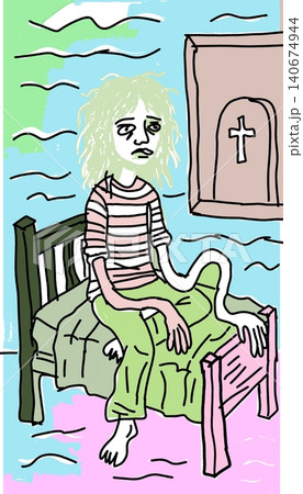 Distorted Bedroom Insomnia Anxiety Concept Illustration Health Portals Distorted Bedroom Insomnia Anxiety Concept Illustration Health Portals 140674944