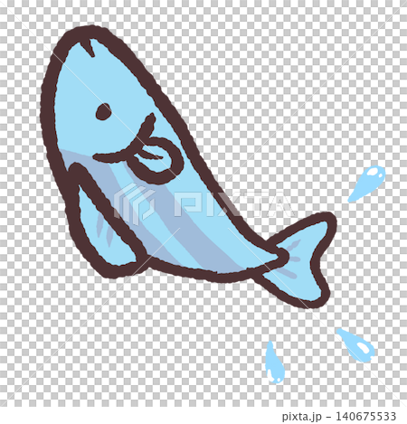 躍起的藍魚插圖 躍起的藍魚插圖 140675533