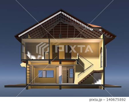 3D illustration of building structure 3D illustration of building structure 140675892
