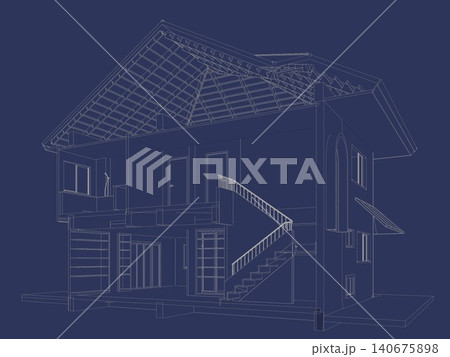 3D illustration of building structure 140675898