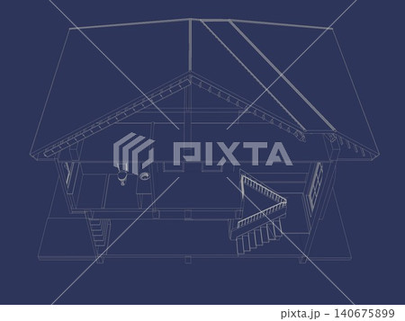 3D illustration of building structure 140675899