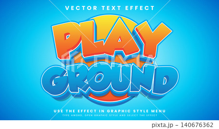 Play Ground 3d cartoon style editable text effect Play Ground 3d cartoon style editable text effect 140676362
