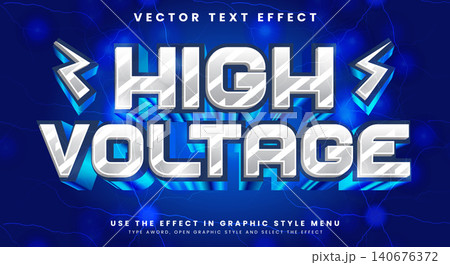 High voltage 3D editable text effect template 140676372