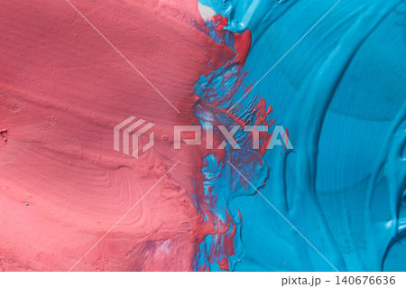 A detailed swatch showcasing the intersection of two different cosmetic textures A detailed swatch showcasing the intersection of two different cosmetic textures 140676636