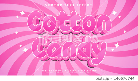 Cotton Candy editable text effect Template 140676744