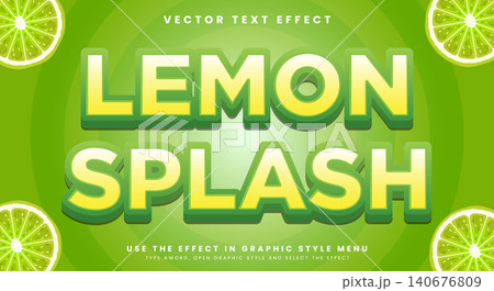 Lemon Splash 3d editable Text effect template Lemon Splash 3d editable Text effect template 140676809