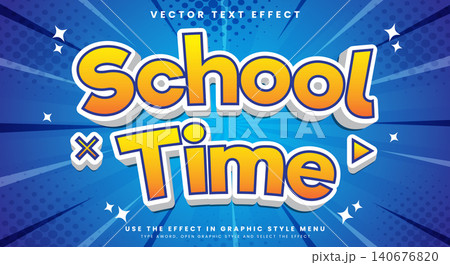 School Time 3d editable text effect Template 140676820