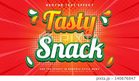 Tasty Snack 3D editable text effect Template Tasty Snack 3D editable text effect Template 140676847