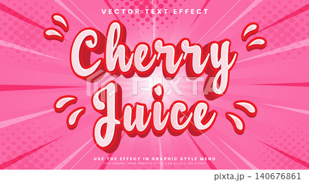 Cherry Juice 3d editable text effect 140676861