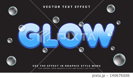 Glowing neon bubble 3d editable text effect Glowing neon bubble 3d editable text effect 140676886