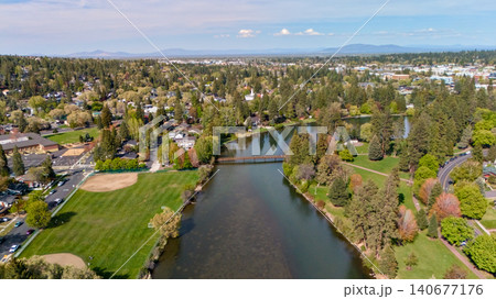 Aerial View of Deschutes River Corridor for Outdoor Adventure in Bend Oregon 140677176