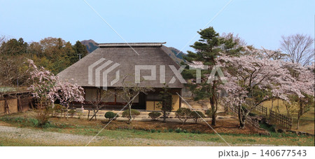 旧宮床伊達家住宅と桜(宮城県大和町) 旧宮床伊達家住宅と桜(宮城県大和町) 140677543