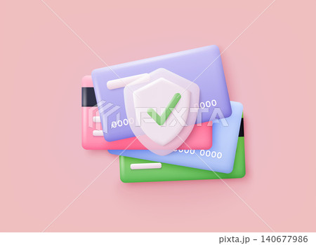 Credit card security concept. Secure bank transaction with password verification via internet. Online payment protection system concept with smartphone and wallet. 3D Web Vector Illustrations. Credit card security concept. Secure bank transaction with password verification via internet. Online payment protection system concept with smartphone and wallet. 3D Web Vector Illustrations. 140677986