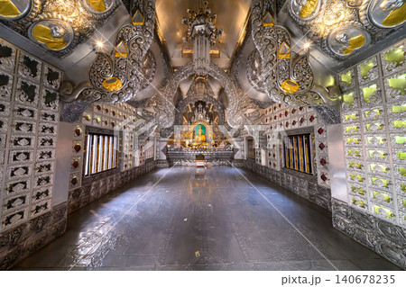 The principal Buddha image in the silver chapel of Sri Suphan temple in Chiang mai, northern Thailand The principal Buddha image in the silver chapel of Sri Suphan temple in Chiang mai, northern Thailand 140678235