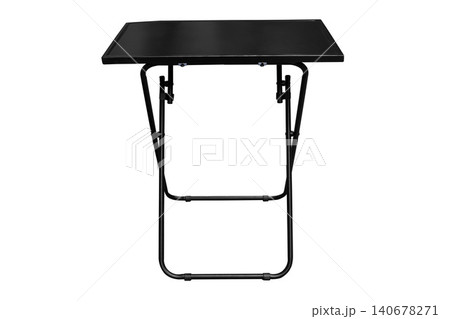 Black steel folding table isolated on white background 140678271