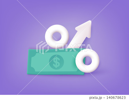 Percent sign. Percentage, discount, sale, promotion concept. 3D Web Vector Illustrations. Percent sign. Percentage, discount, sale, promotion concept. 3D Web Vector Illustrations. 140678623
