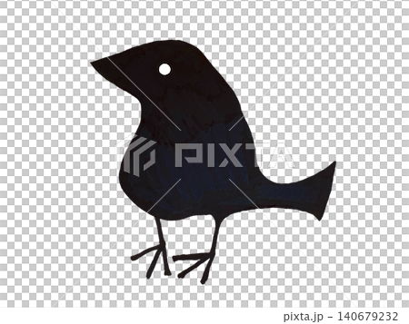 A simple and cute crow seen from the front. 140679232