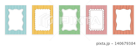 Set of Decorative Hand Drawn Border Card Templates 140679384