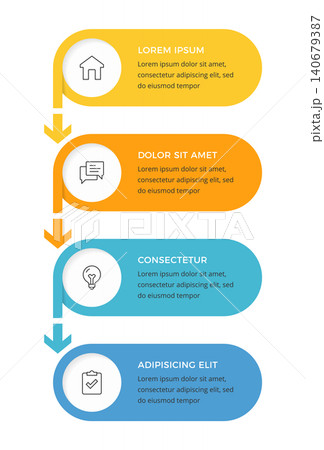 Vertical Process Flow Infographic with Four Steps 140679387