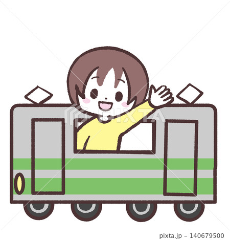 電車で移動する人のイメージイラスト 電車で移動する人のイメージイラスト 140679500