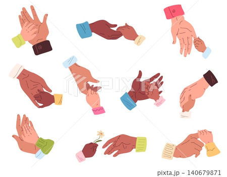 Parents children hands. Family hand holding kid finger, arm hold child arm love support together baby touch gesture man woman parent mom dad son daughter classy vector illustration Parents children hands. Family hand holding kid finger, arm hold child arm love support together baby touch gesture man woman parent mom dad son daughter classy vector illustration 140679871