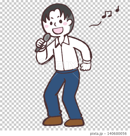 Illustration of a man in a singing shirt 140680056
