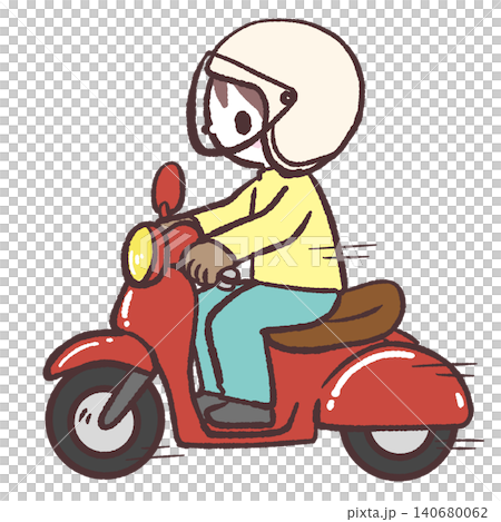 バイクで移動する人のイメージイラスト バイクで移動する人のイメージイラスト 140680062