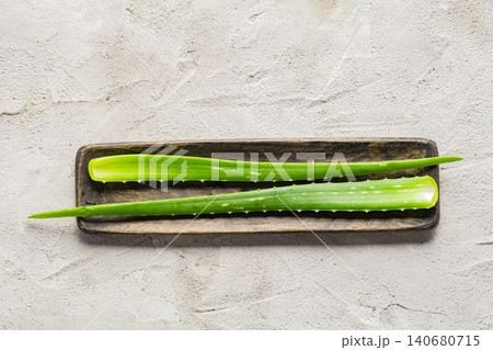 Aloe vera leaves on a white background Aloe vera leaves on a white background 140680715