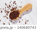 Instant coffee in the wooden spoon 140680743