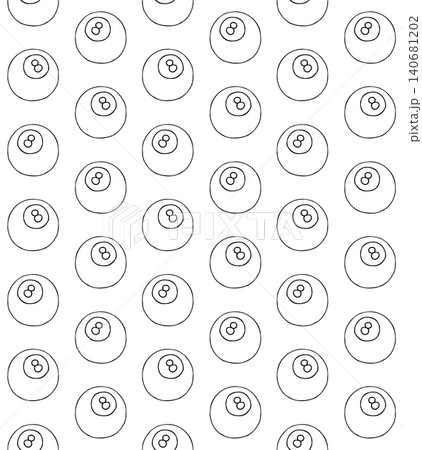 Vector seamless pattern of hand drawn 8 ball 140681202