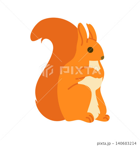 Cute Red Squirrel Cartoon Vector Illustration 140683214