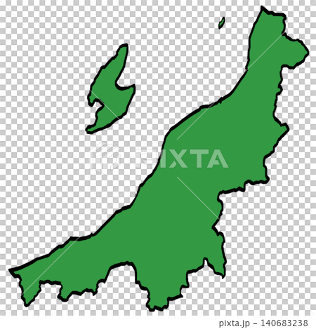 Illustration of a map of Niigata Prefecture (green/brushstroke style) Japanese style Illustration of a map of Niigata Prefecture (green/brushstroke style) Japanese style 140683238