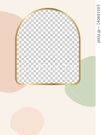 Gold arched window frame, A4 size (vertical), peach and sage green. Gold arched window frame, A4 size (vertical), peach and sage green. 140683265