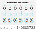 What is the odd one out for children, penguins in cartoon style, fun education game for kids, preschool worksheet activity, task for the development of logical thinking, vector illustration 140683722