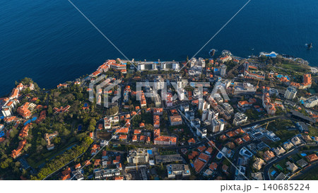 Aerial view of Funchal coastal district, Madeira Island, Portugal 140685224