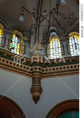 Historic Lukiskes Prison chapel interior with statue and friezes Historic Lukiskes Prison chapel interior with statue and friezes 140685231
