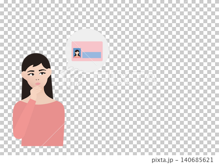 マイナンバーカードを検討する女性のベクターイラスト素材 マイナンバーカードを検討する女性のベクターイラスト素材 140685621