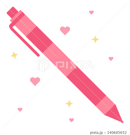 Cute pastel red mechanical pencil vector illustration isolated on white background Cute pastel red mechanical pencil vector illustration isolated on white background 140685652